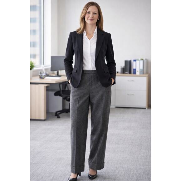 Ralph Lauren Purple Label Pants - Ralph Lauren Purple Label Cashmere Wool Wide Leg Trouser Pants Gray Size 8